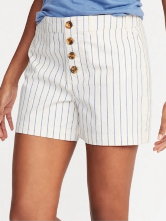 Old Navy Pants - NWT Old Navy High Rise Railroad Stripe Twill Exposed Button Fly Shorts- 18